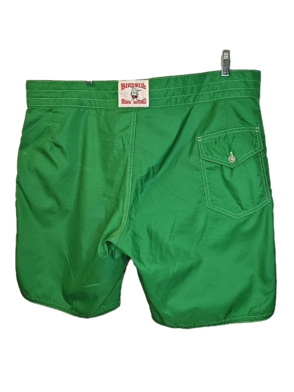 Vtg 90s USA Birdwell Beach Britches Board Shorts 40/9" Kelly Green Birdie Nylon